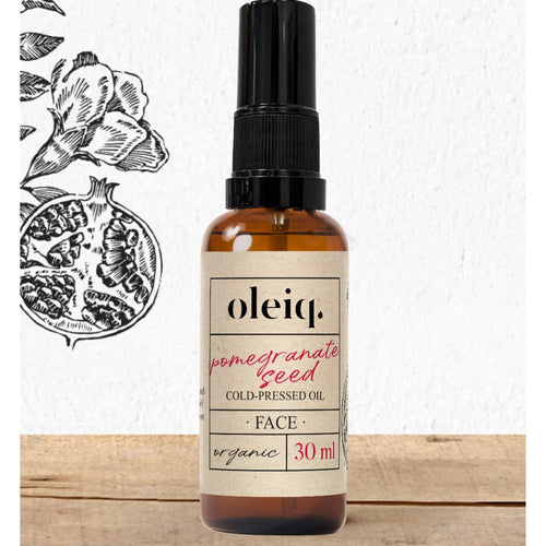 Oleiq pomegranate seed cold-pressed oil for face. organic