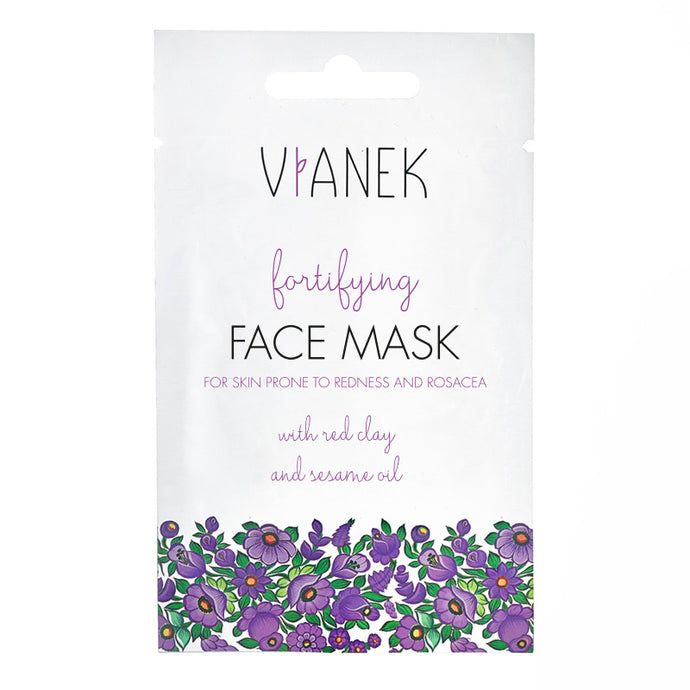 Vianek Fortifying Face Mask for Skin Prone to Redness and Rosacea with red clay and sesame oil