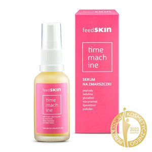 feedSKIN time Machine Serum for wrinkles, peptides, betulin, glutathone, niacynamid, liporetinol, pullulan, seal of the award of the best cosmetic of the market 2022